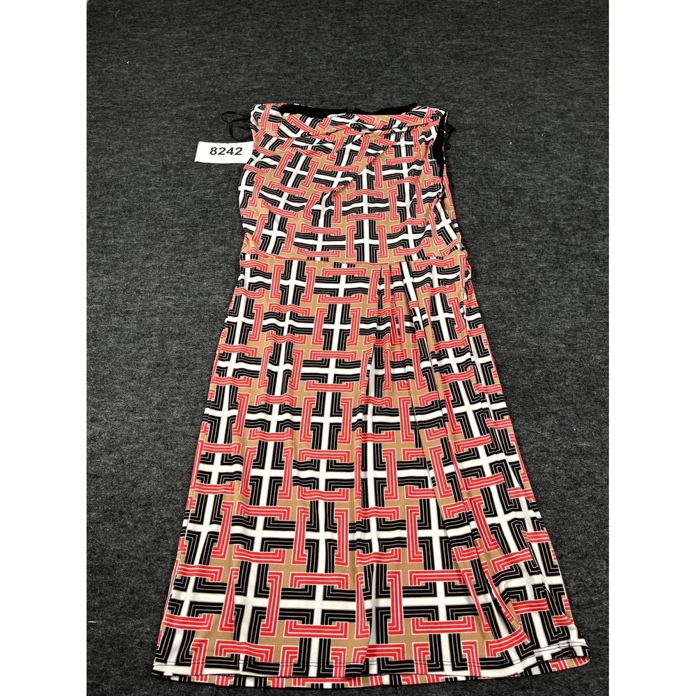 Jaclyn Smith Shift Dress Womens Medium Multicolor Geometric Lined Back Zip